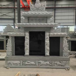泰州 芝麻灰高档墓碑、土墓，一套也支持定做