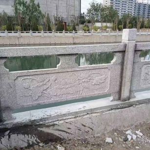 泰州 芙蓉白大花桥梁、河道，石材栏杆、围栏、护栏