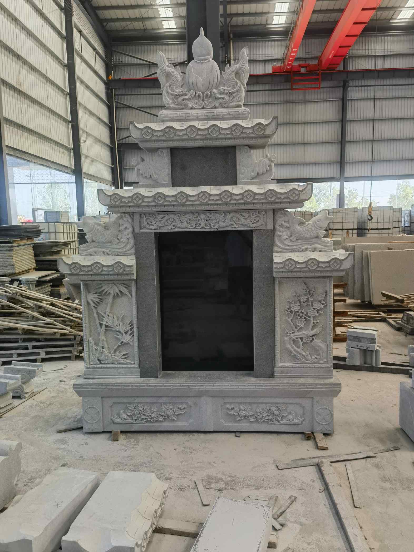 泰州 芝麻灰高档墓碑、土墓，一套也支持定做