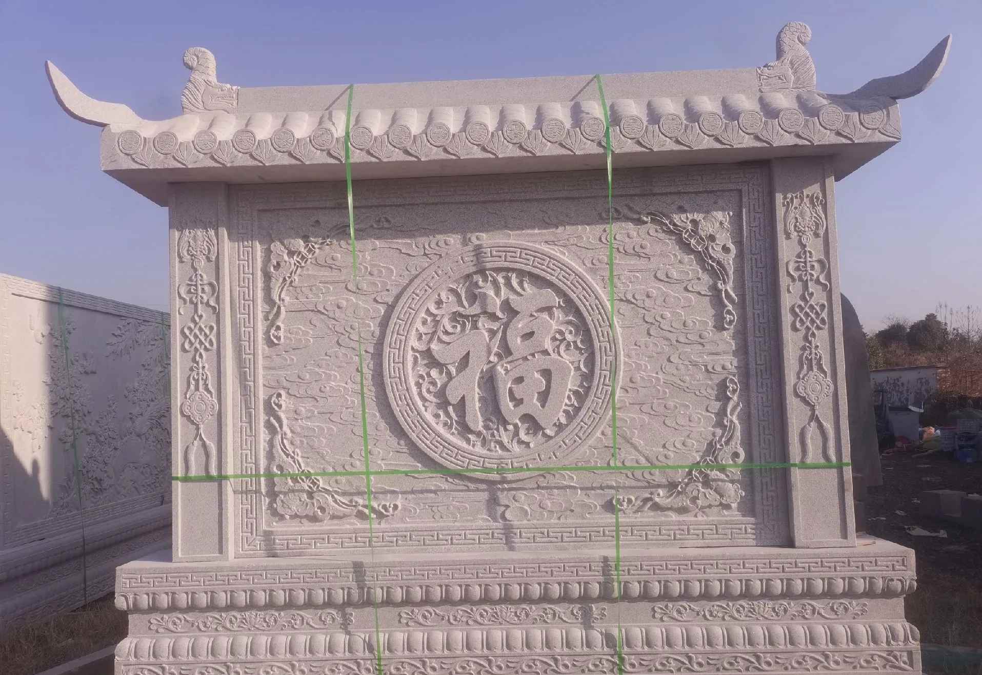 泰州 芝麻白花岗岩屏风，照壁，影壁